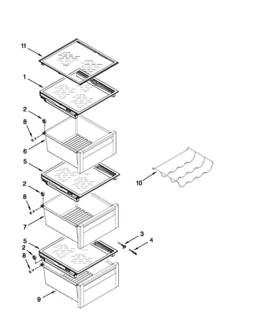 Refrigerator shelf parts