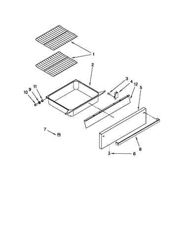 Drawer and rack parts