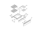 Whirlpool YGY399LXUQ06 drawer and rack parts diagram