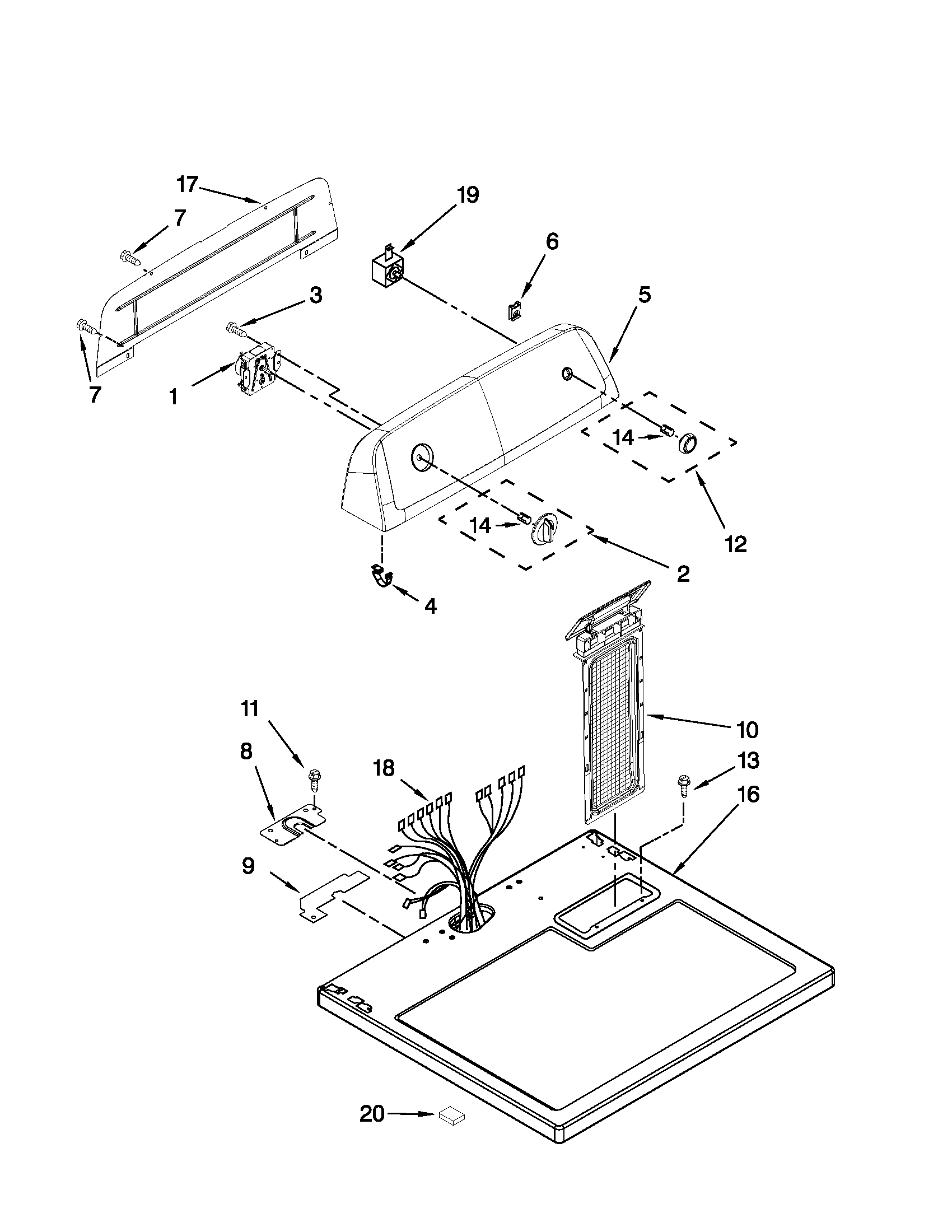 Top and console parts