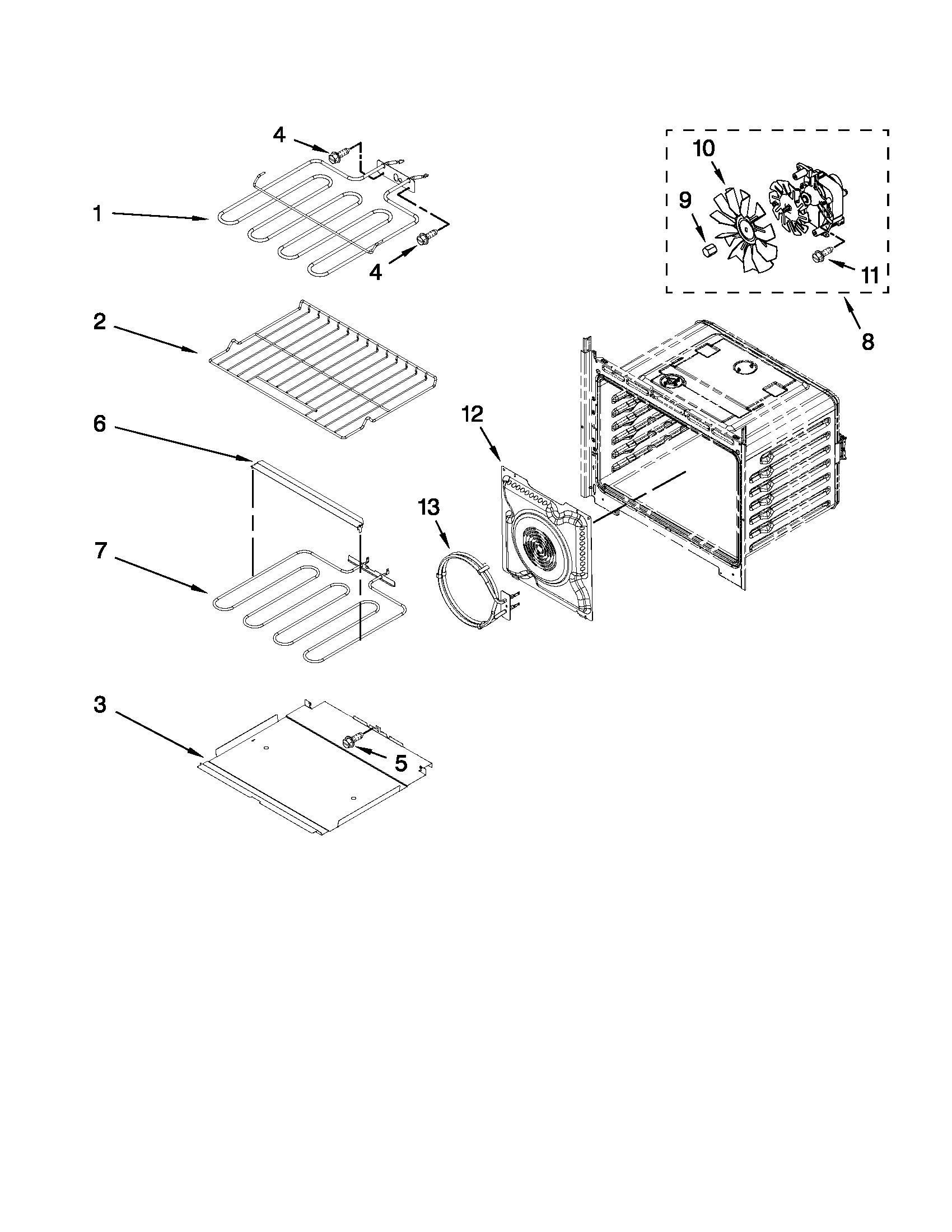 Internal oven parts