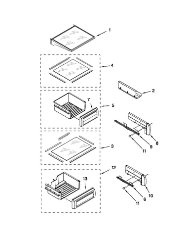 Refrigerator shelf parts