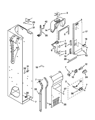 Freezer liner and air flow parts