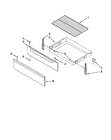 Drawer and rack parts
