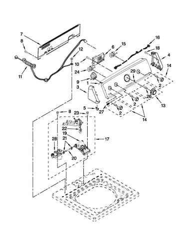 Controls and water inlet parts
