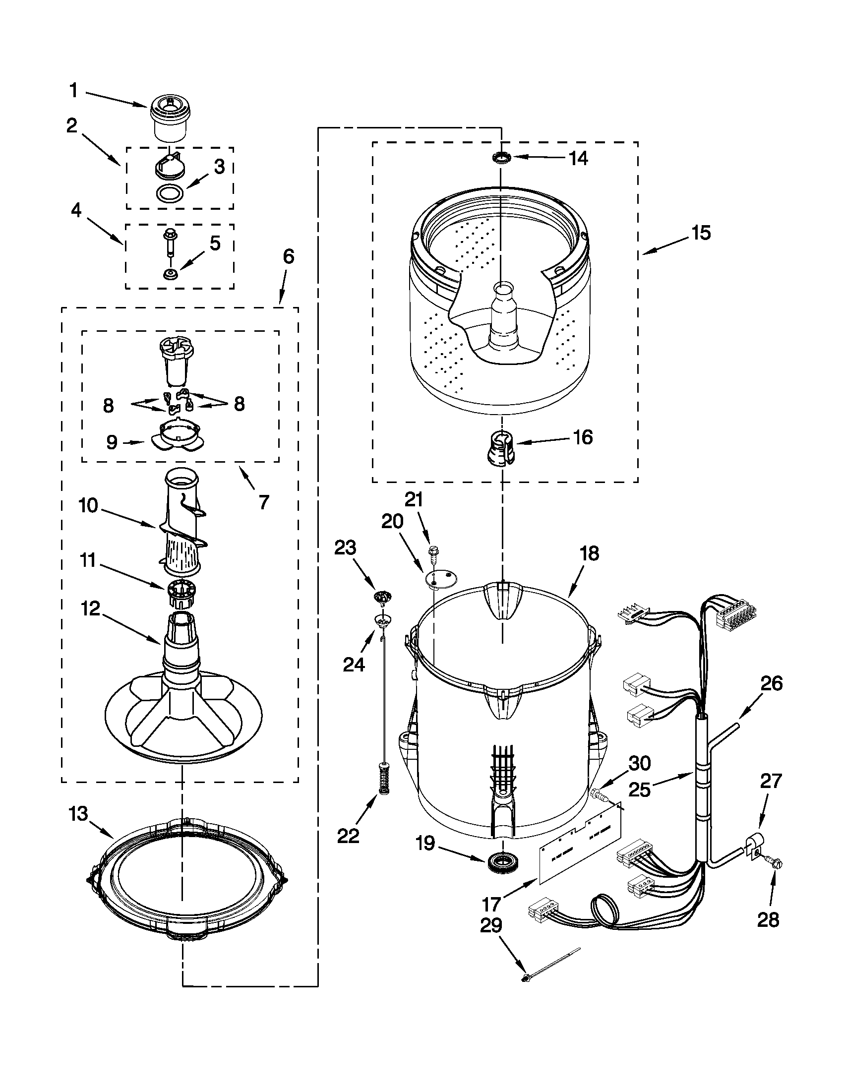 Basket and tub parts