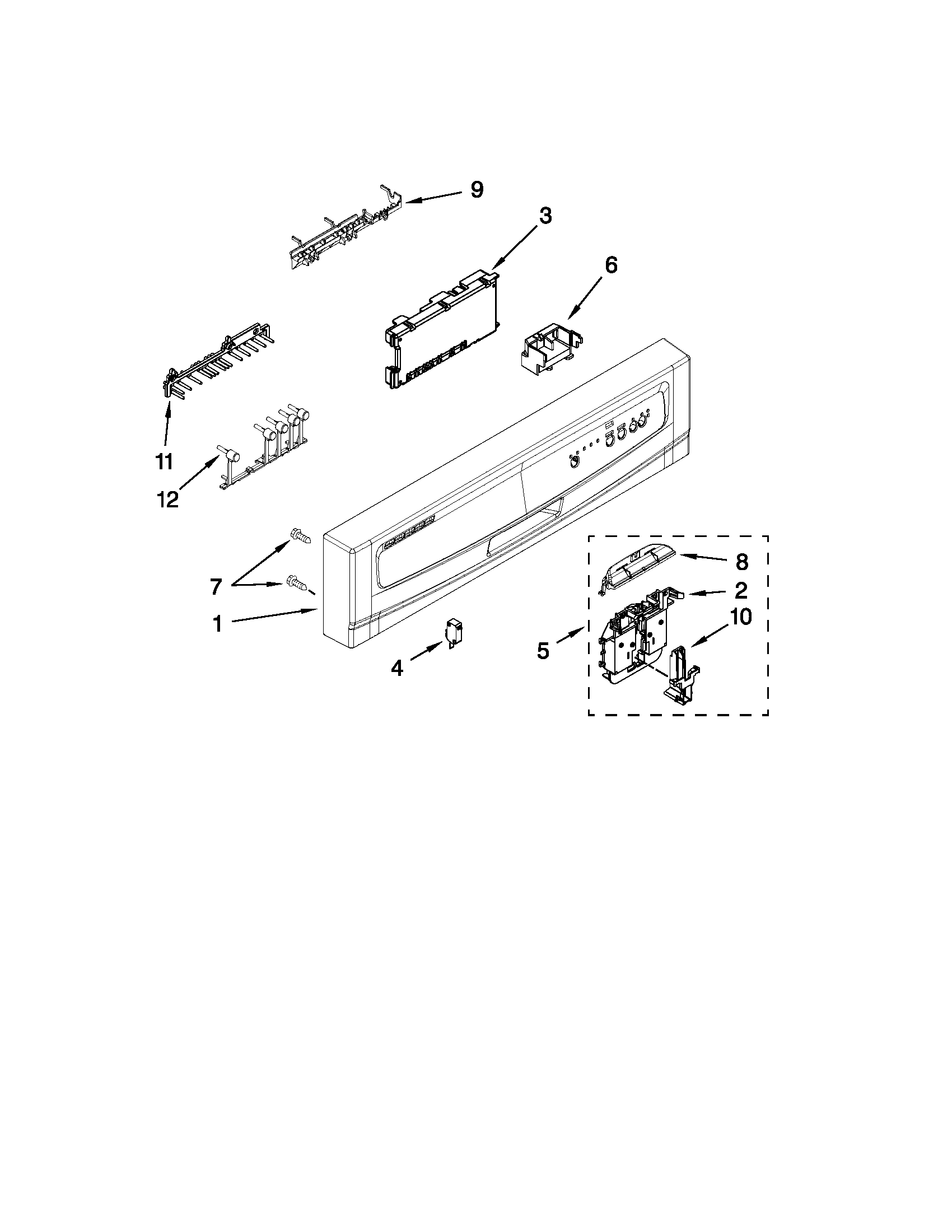 CONTROL PANEL AND LATCH PARTS