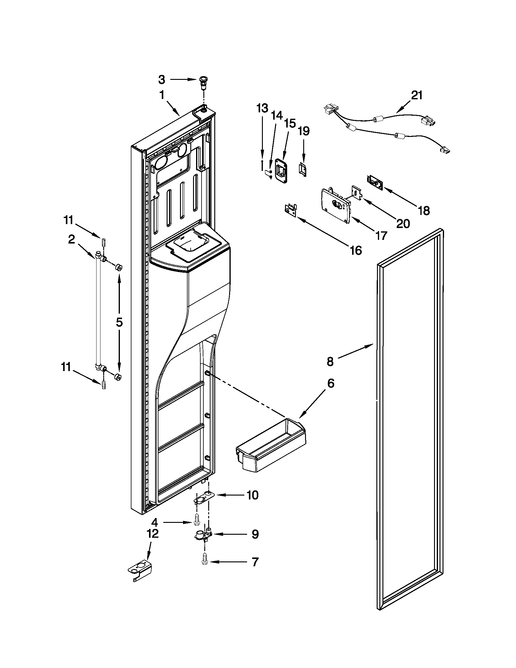 Freezer door parts