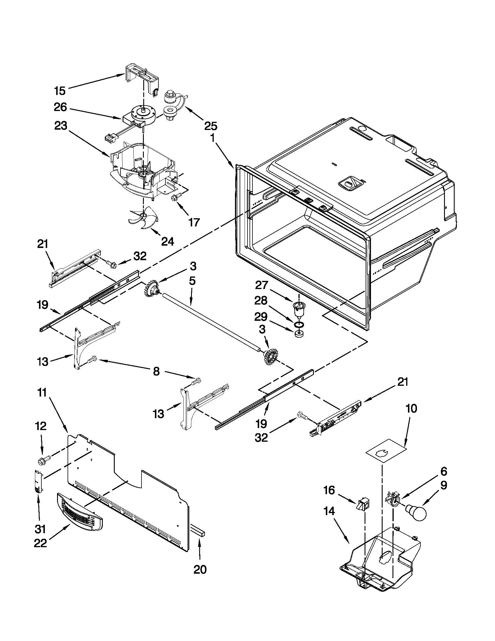 Freezer liner parts