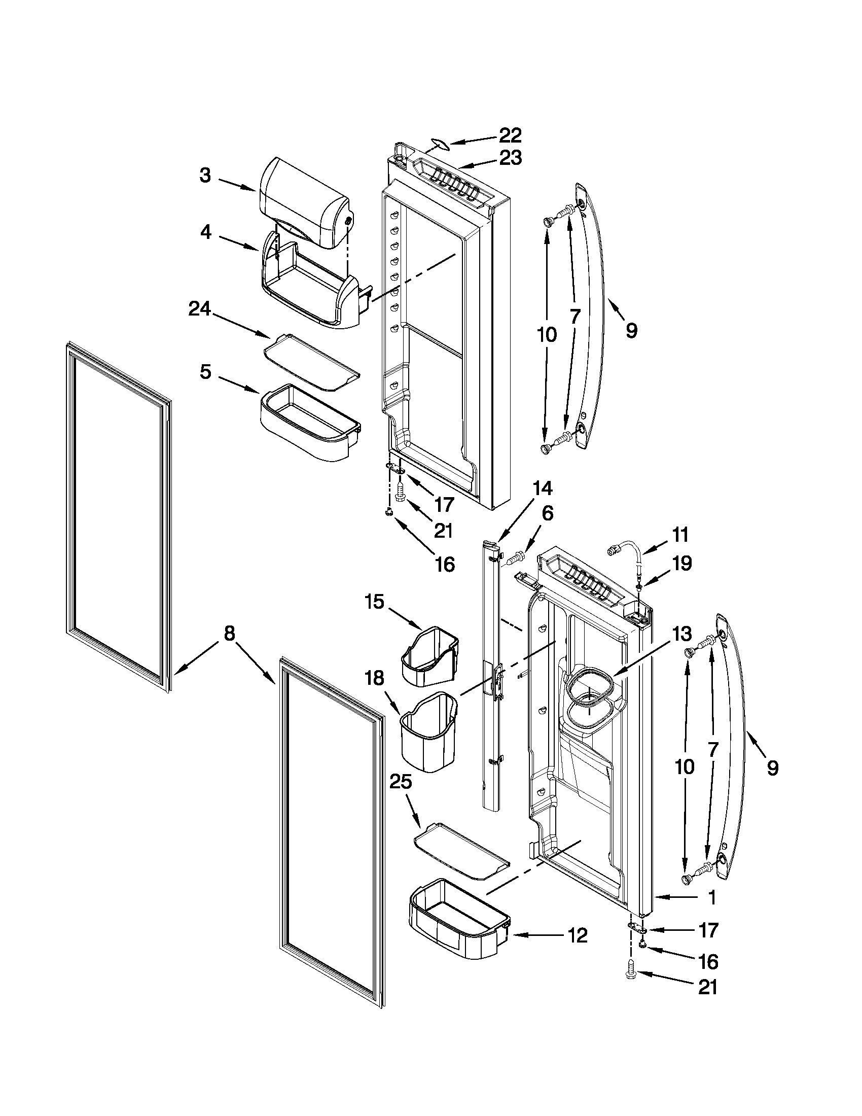 Refrigerator door parts