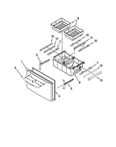 Freezer door parts