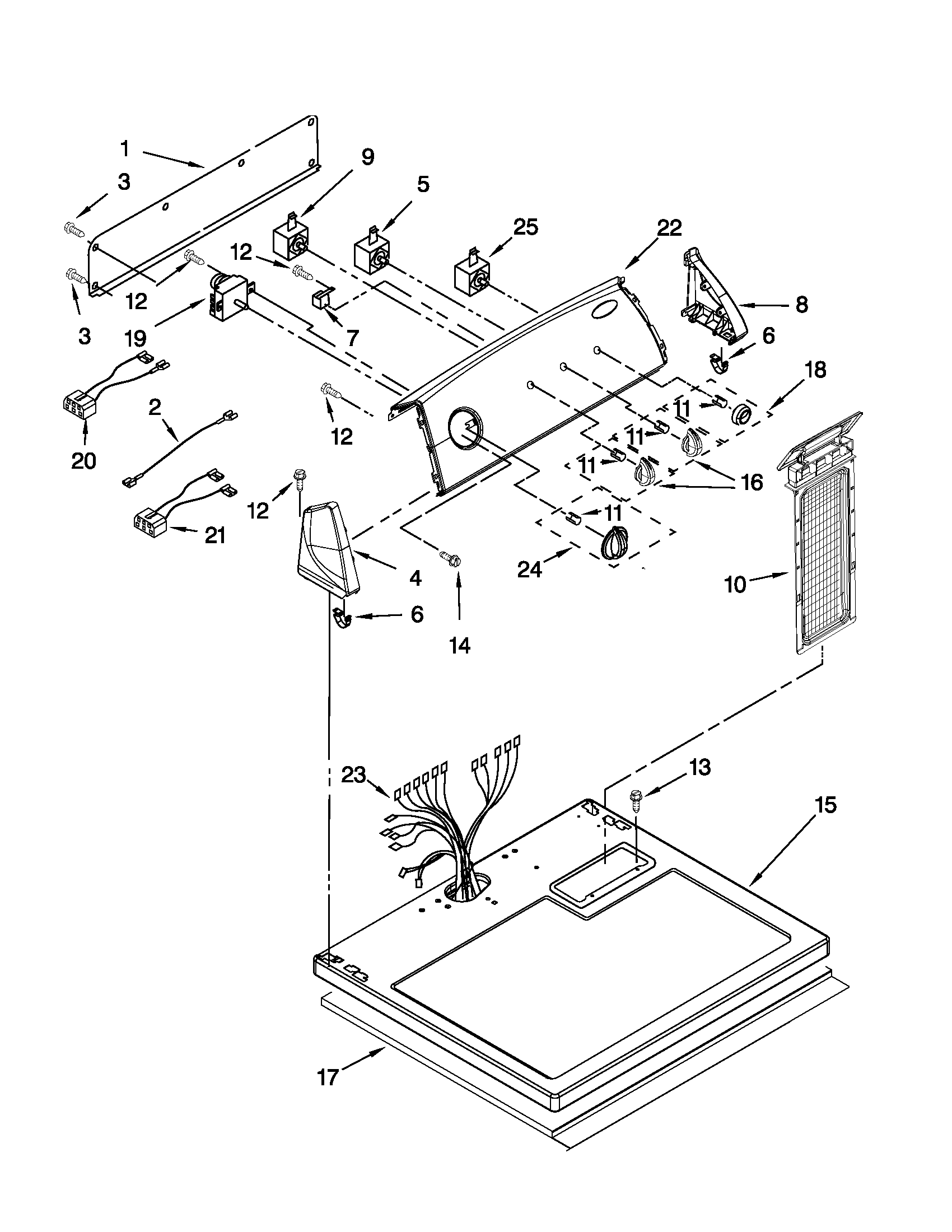 Top and console parts