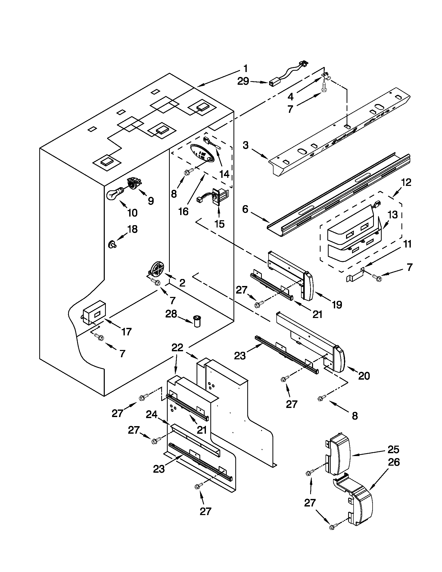Refrigerator liner parts