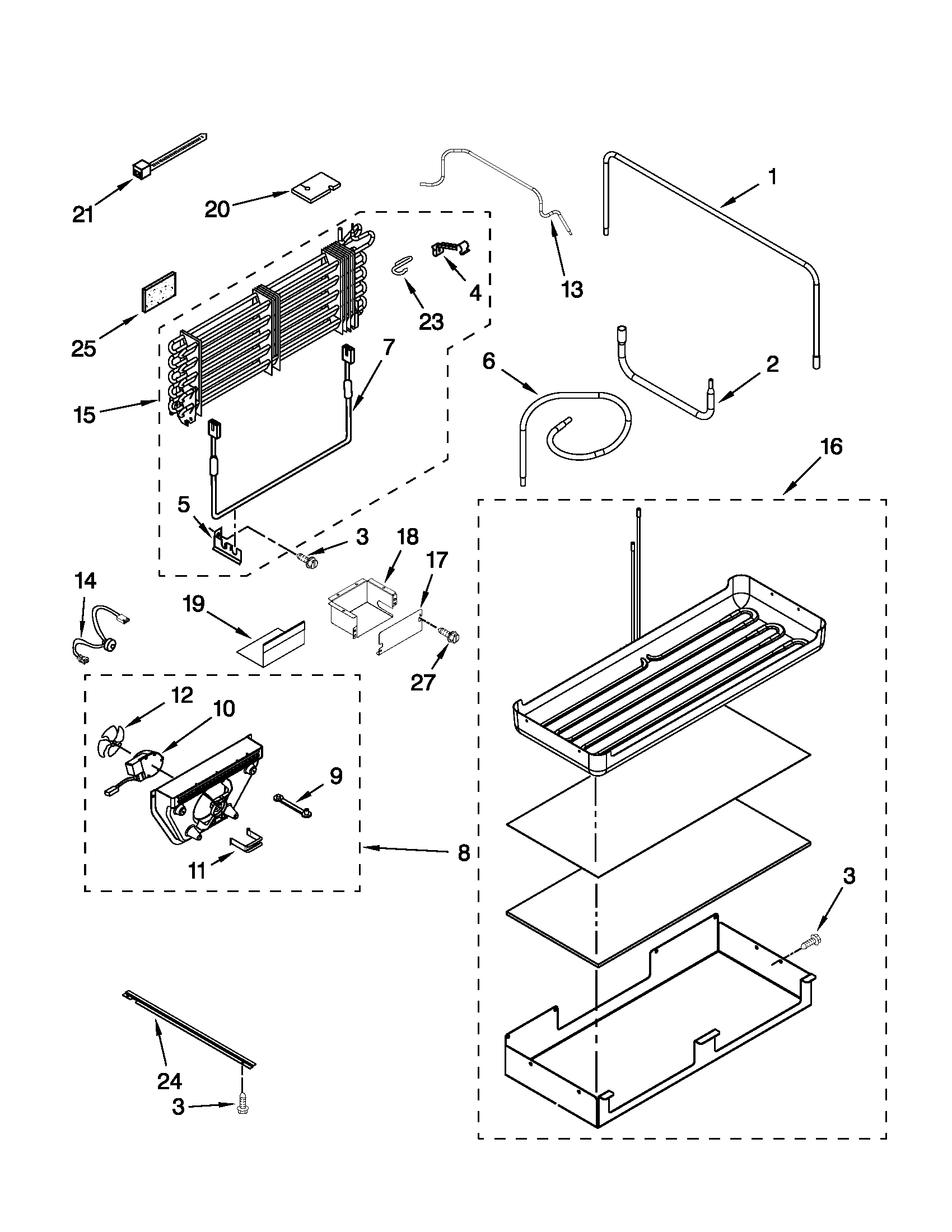 Lower unit and tube parts