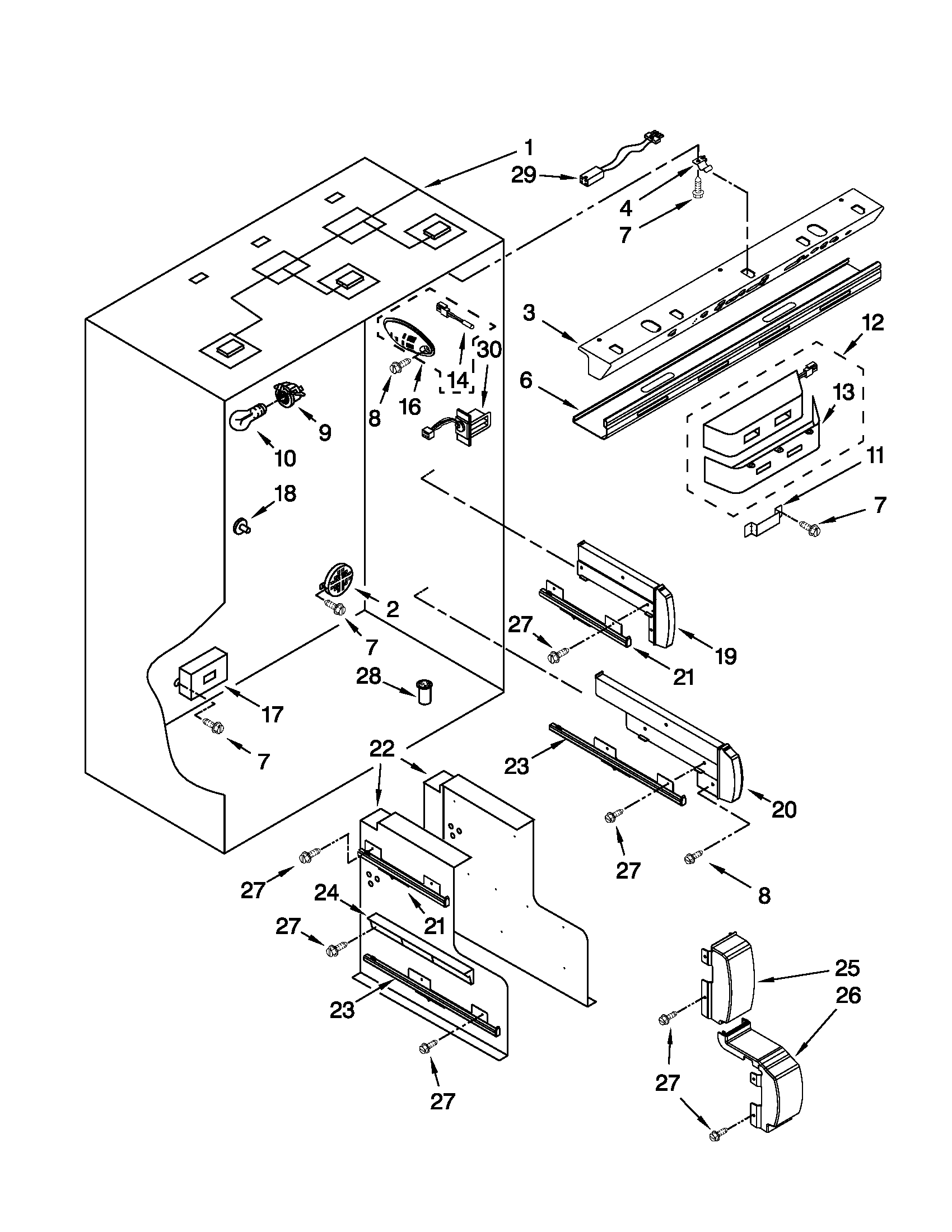 Refrigerator liner parts