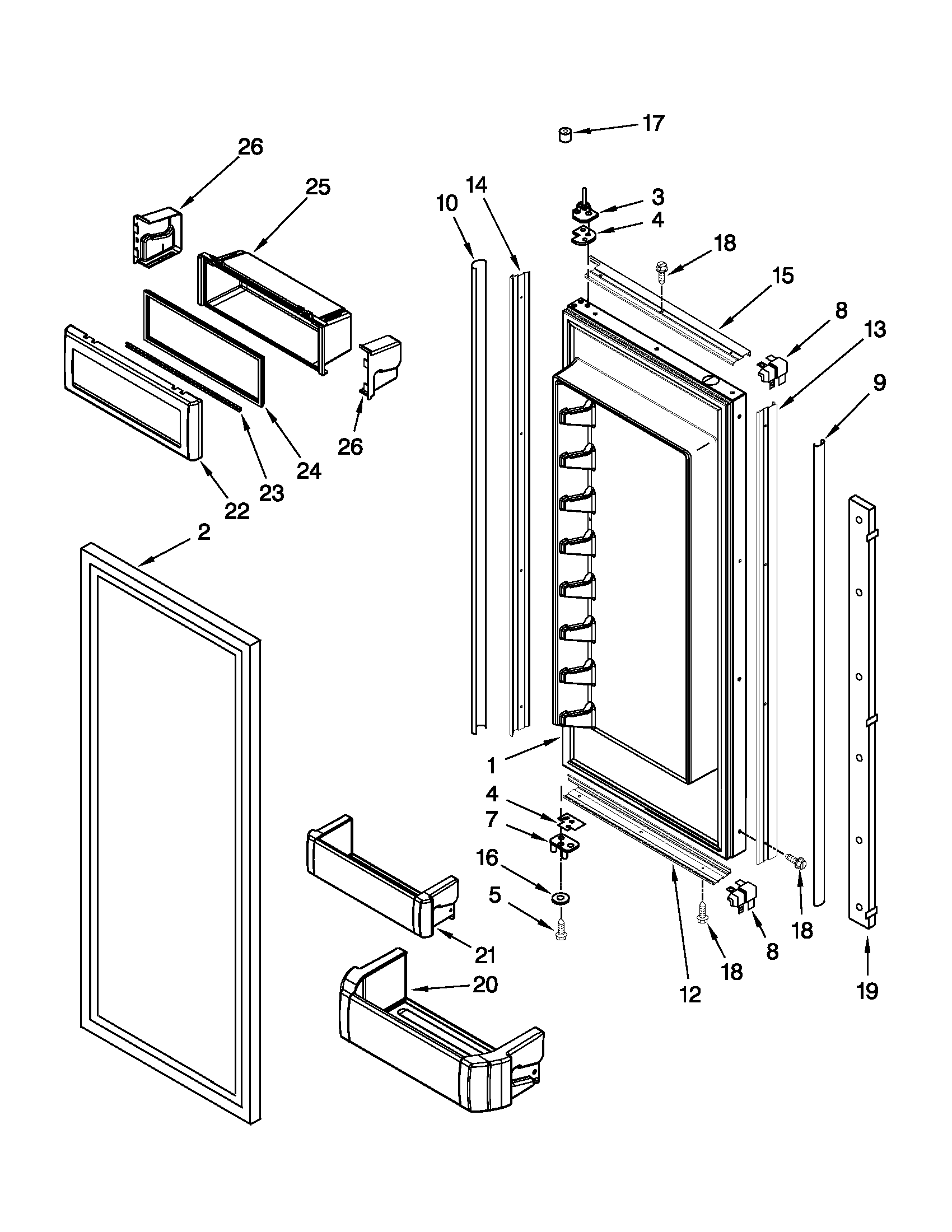 REFRIGERATOR DOOR PARTS