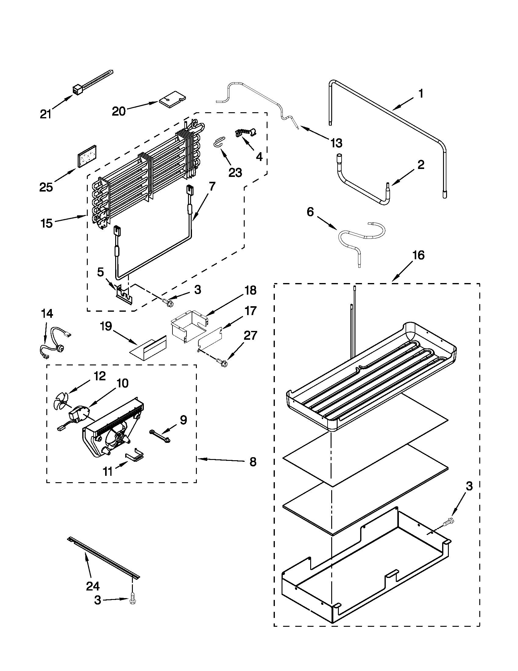 Lower unit and tube parts