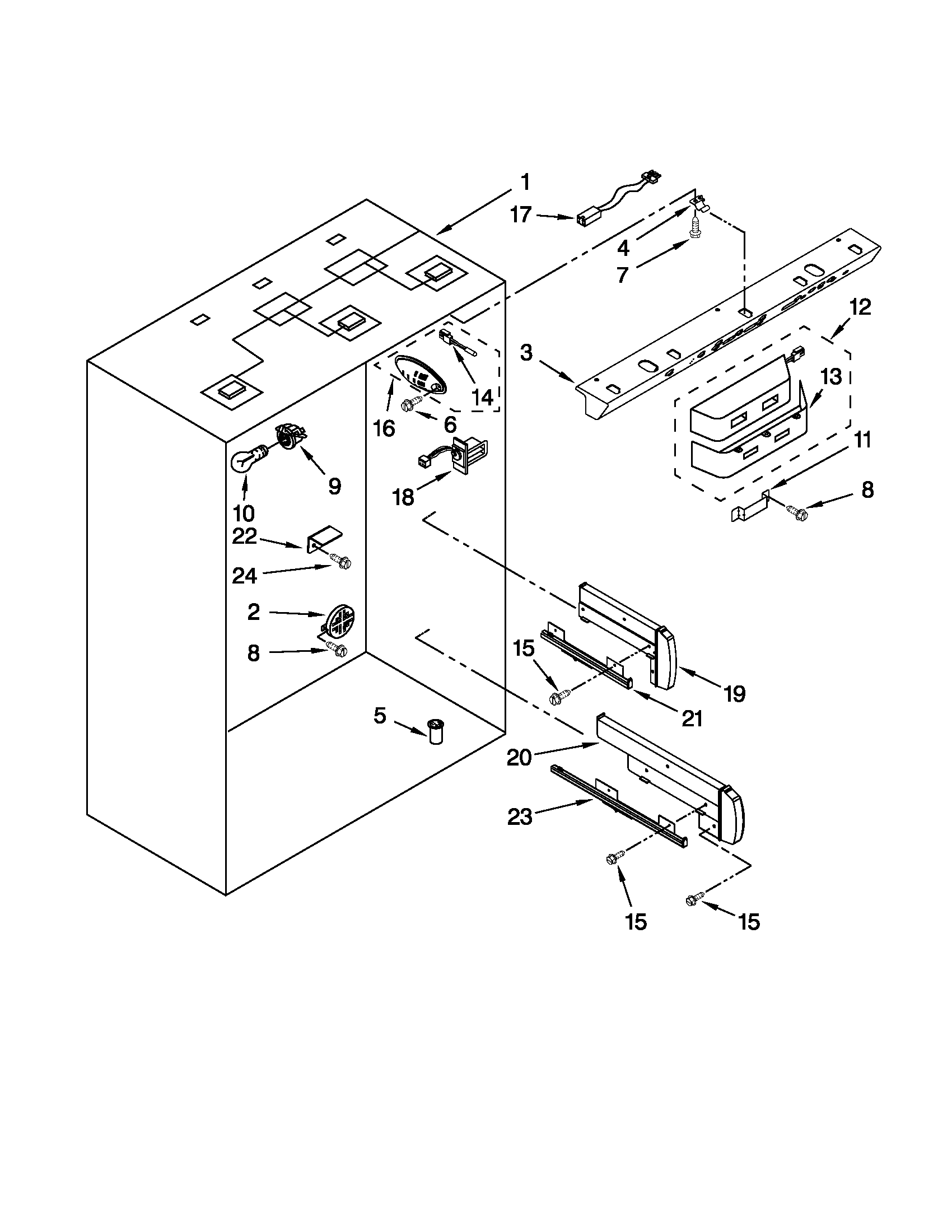 Refrigerator liner parts