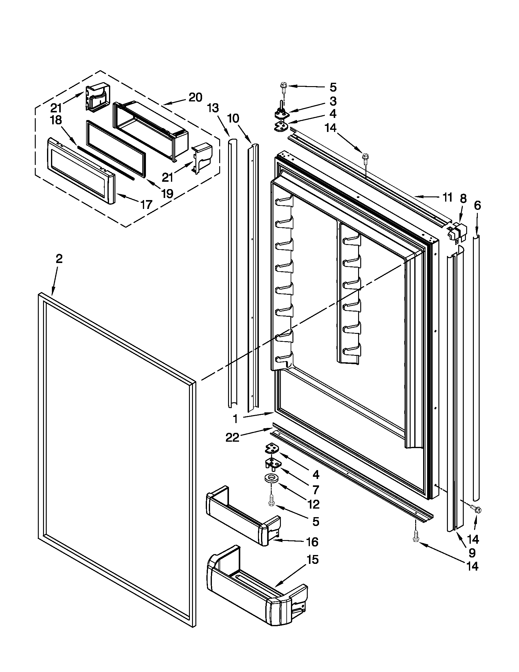 Refrigerator door parts