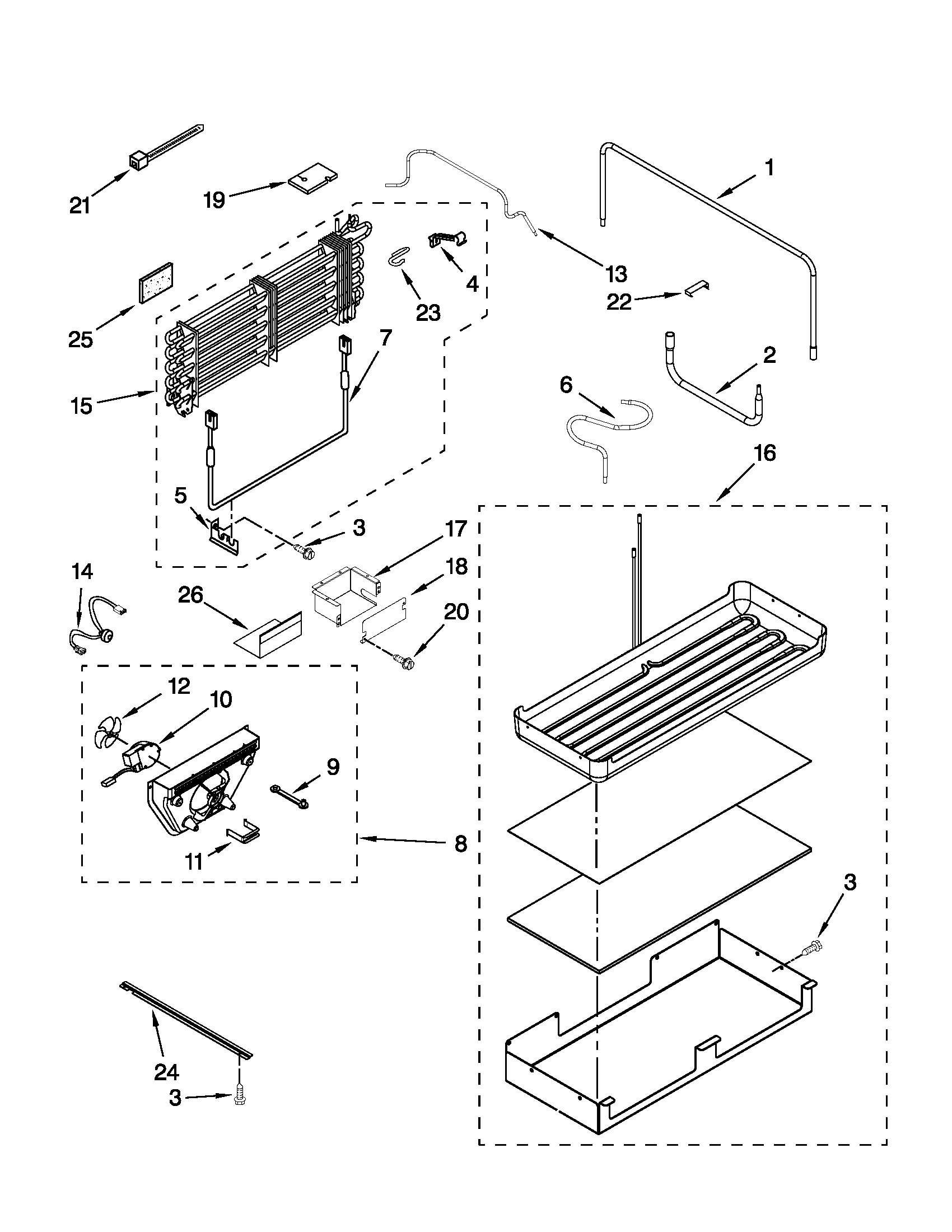 Lower unit and tube parts