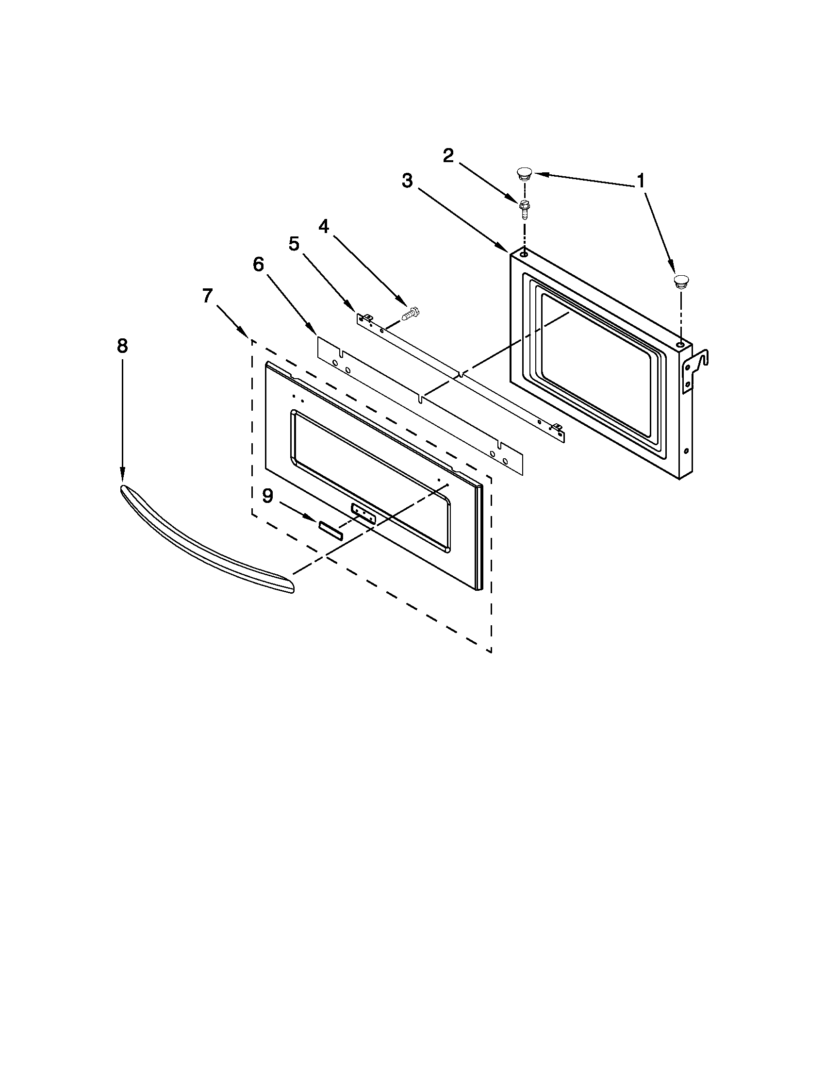 Microwave door parts