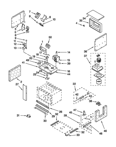 Cabinet and stirrer parts