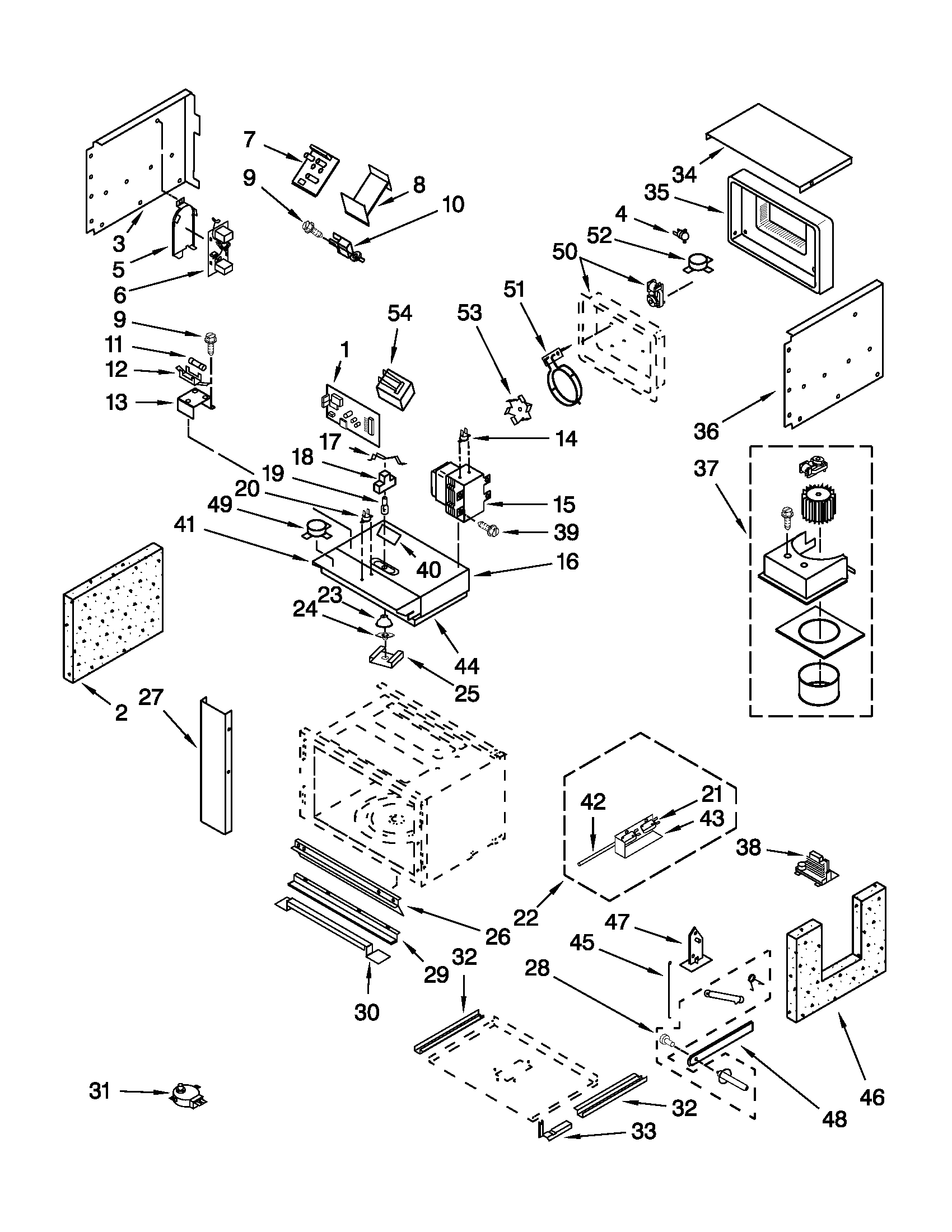 Cabinet and stirrer parts