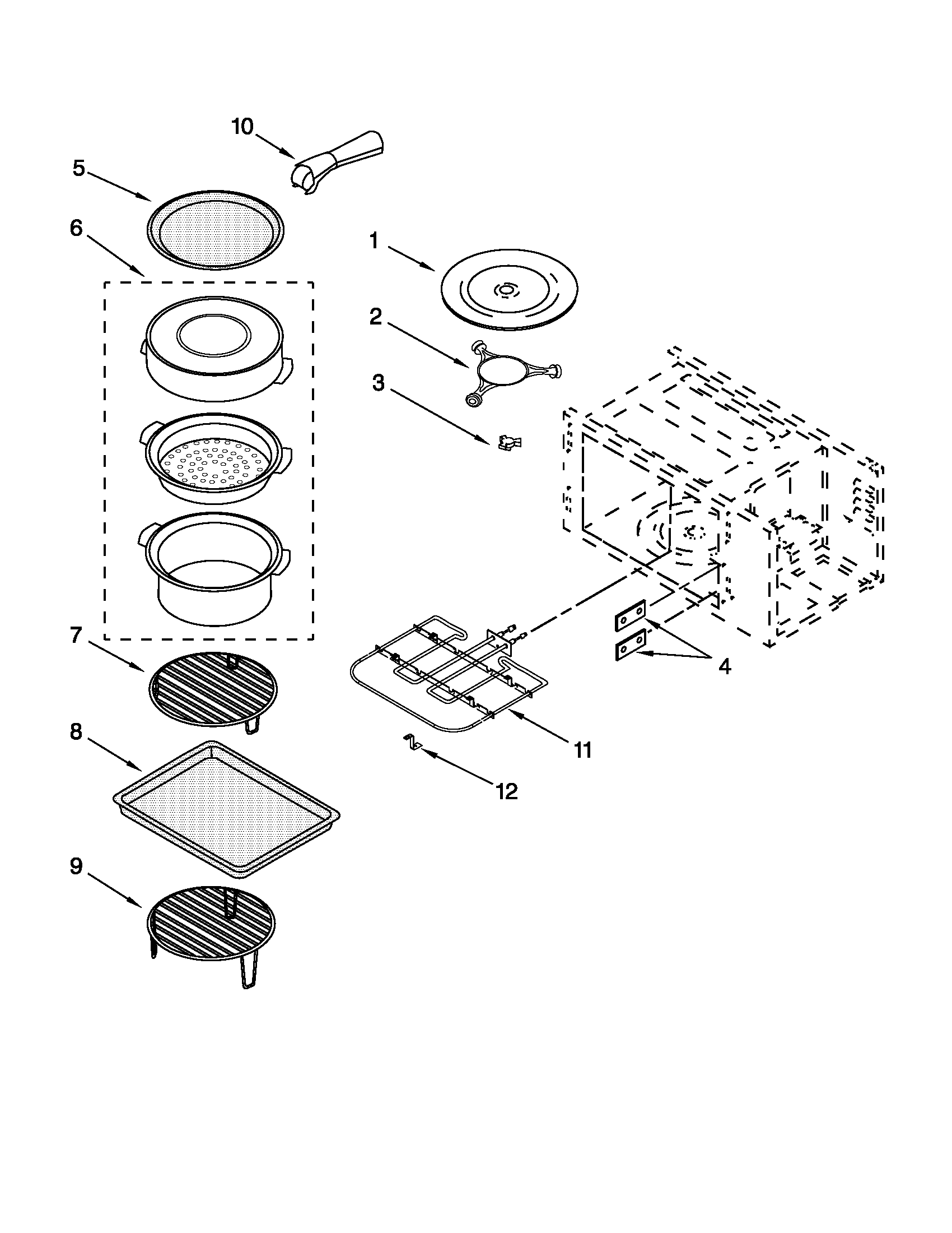 Internal microwave parts