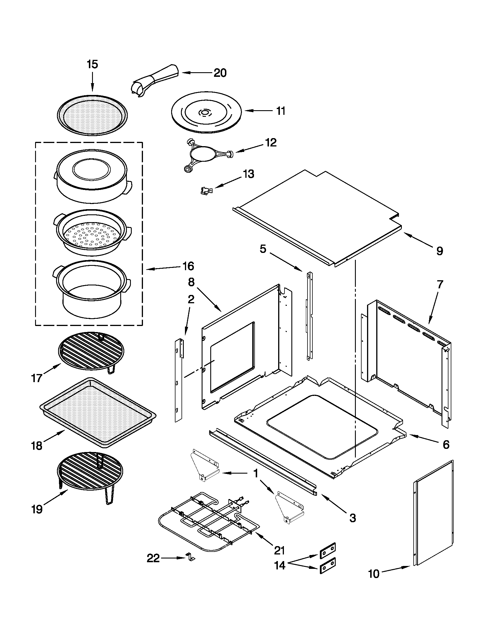 TOP SUPPORT AND TURNTABLE PARTS