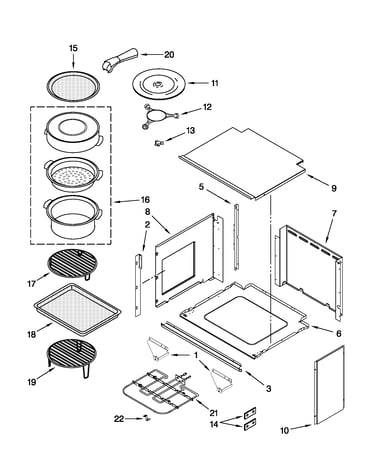 Top support and turntable parts