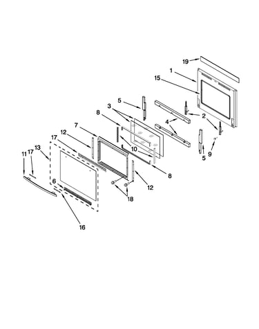 Oven door parts