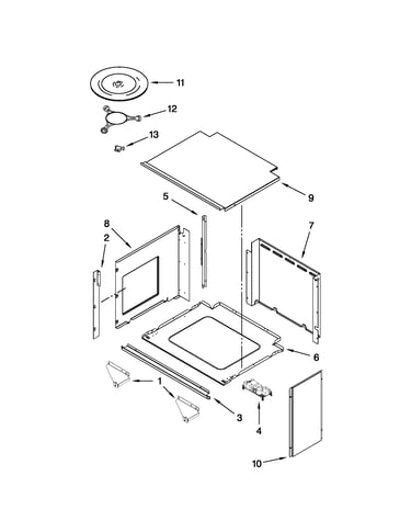 Top support and turntable parts