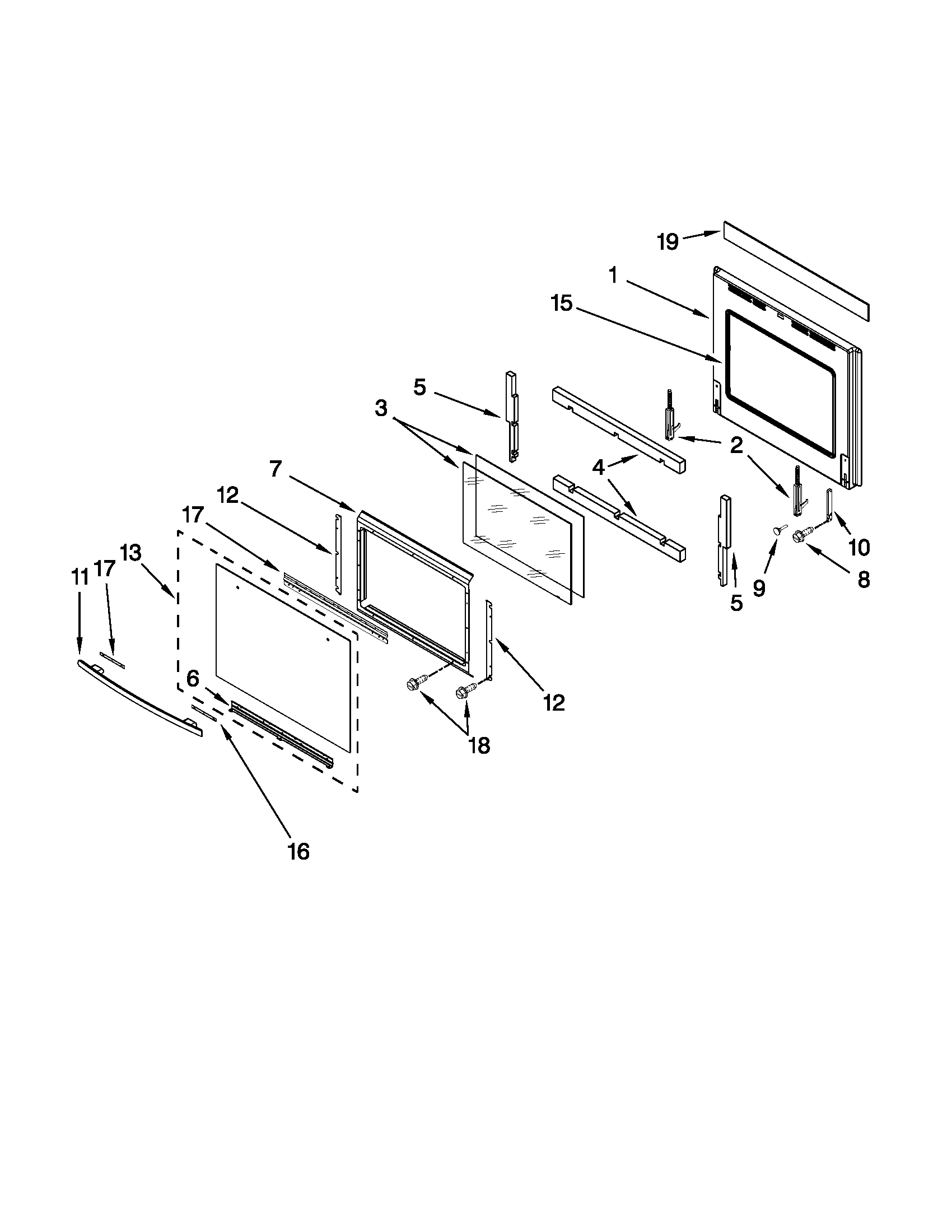 Oven door parts