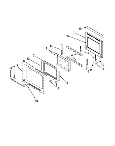 Oven door parts