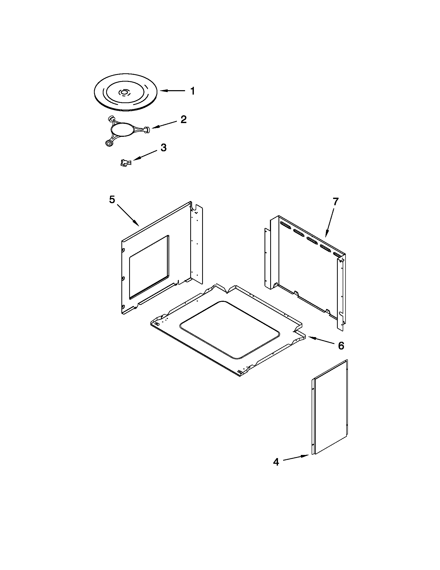 Top support and turntable parts