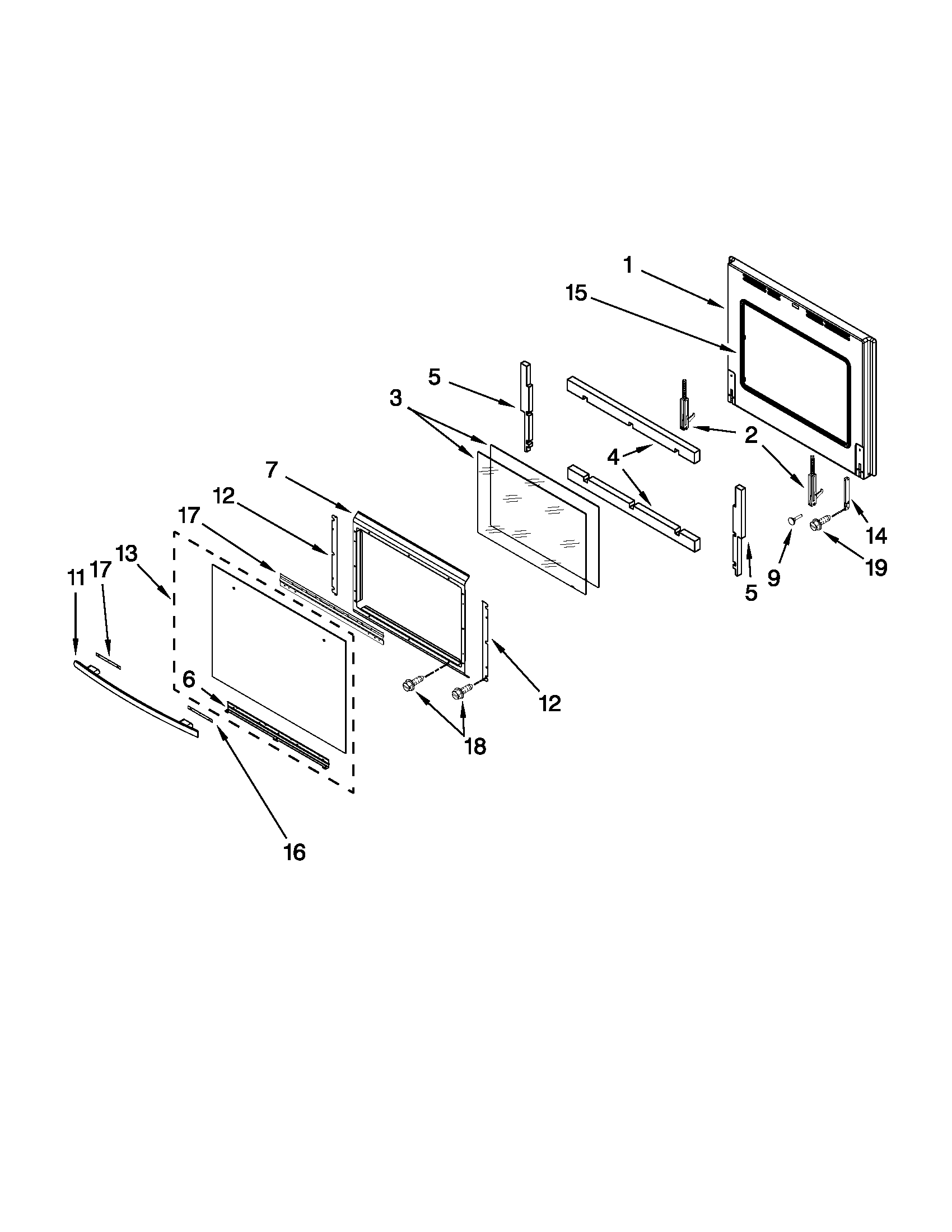 Oven door parts