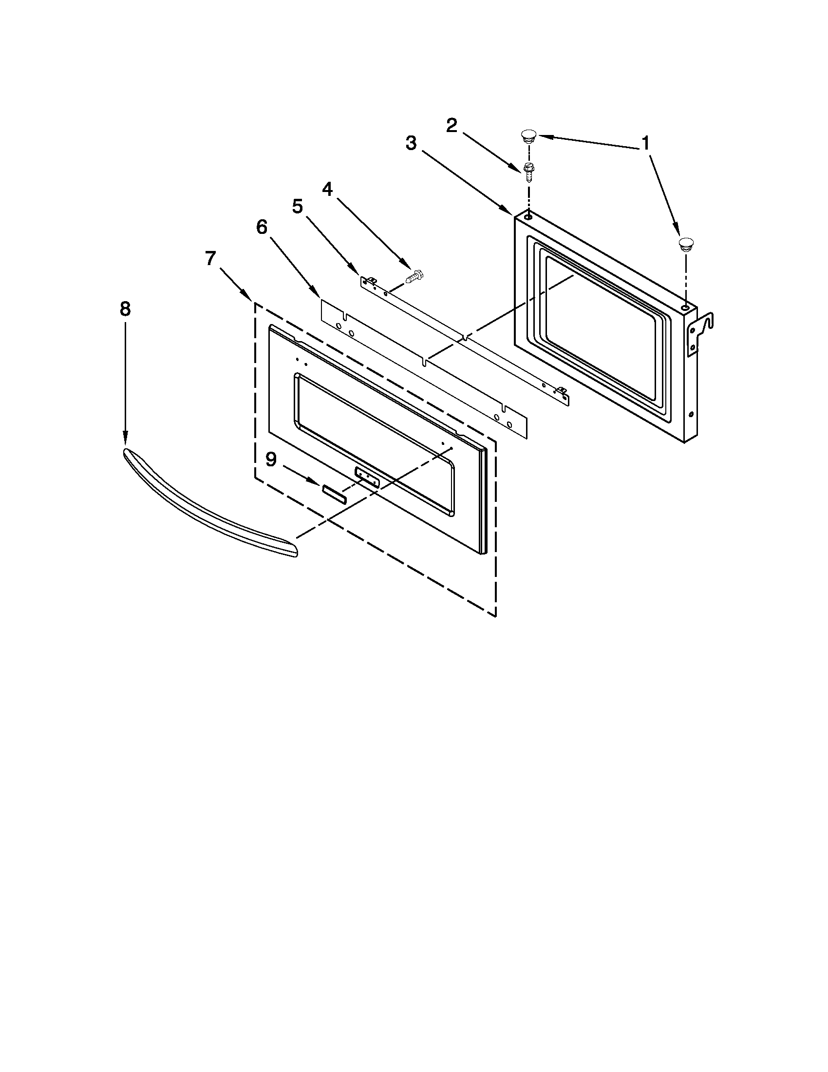 Microwave door parts