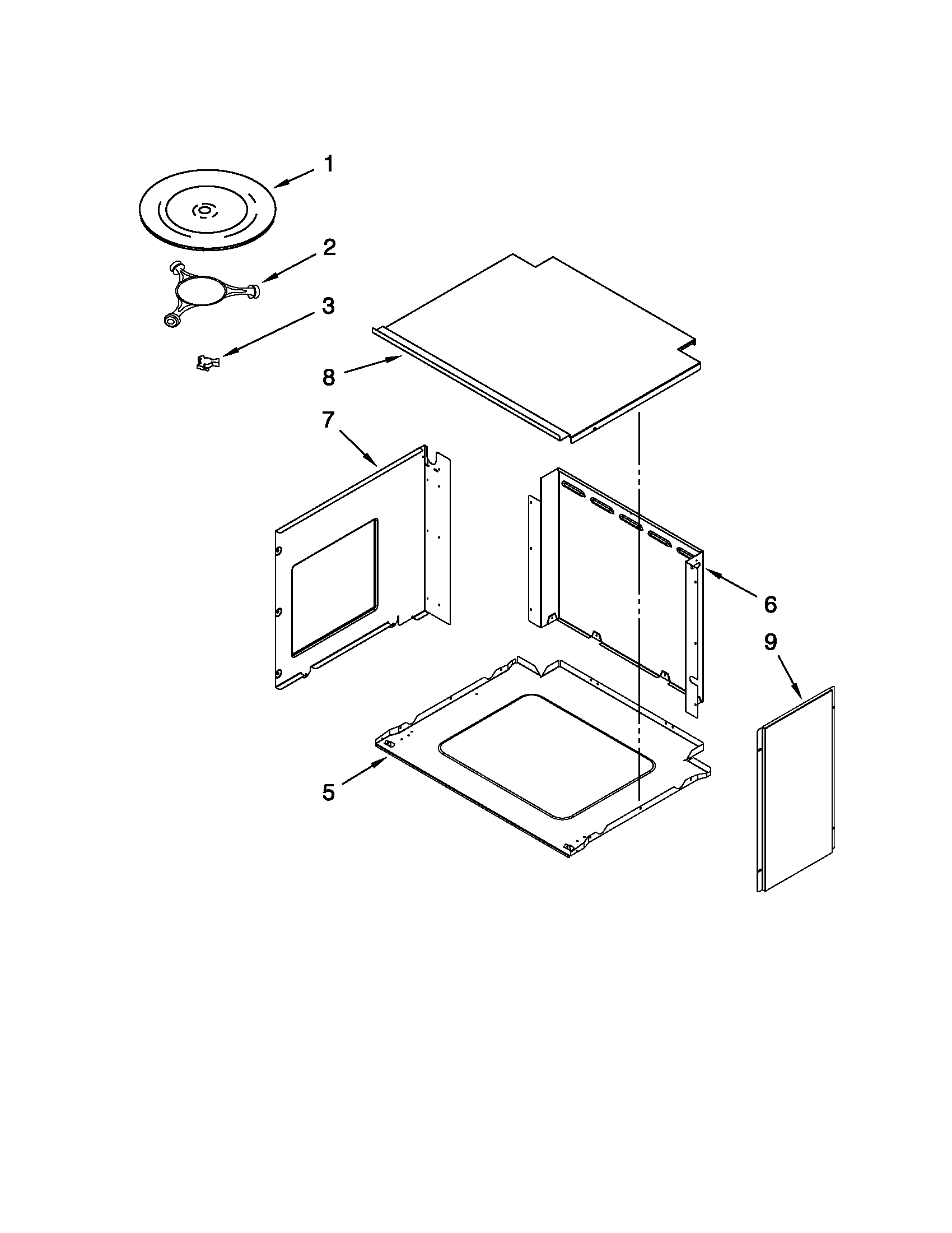 TOP SUPPORT AND TURNTABLE PARTS