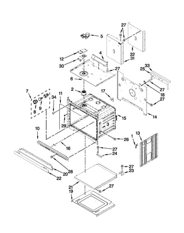 Upper oven parts