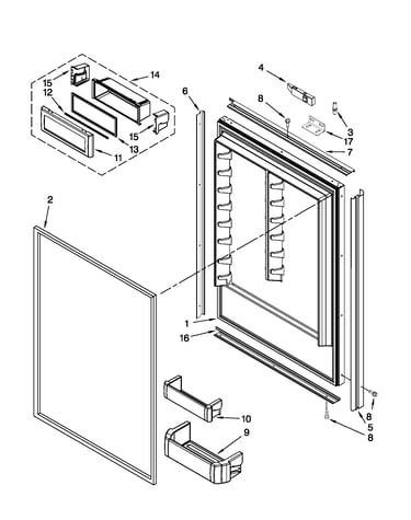 Refrigerator door parts