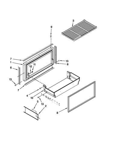 Freezer door and basket parts