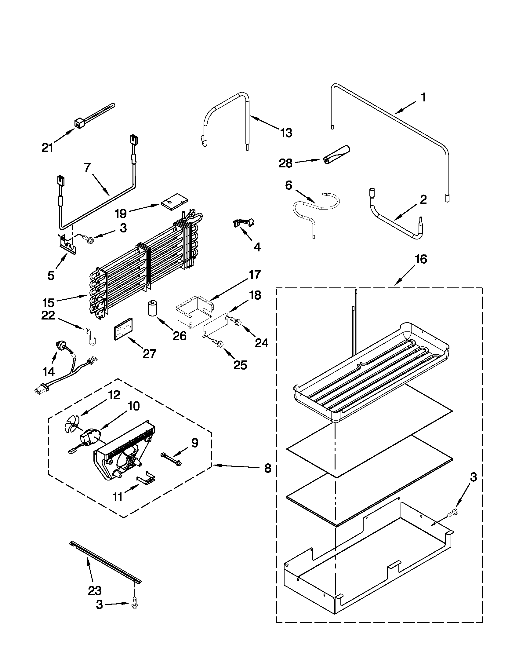 LOWER UNIT AND TUBE PARTS