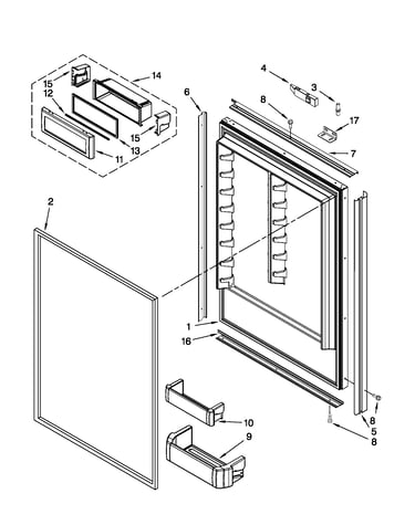 Refrigerator door parts