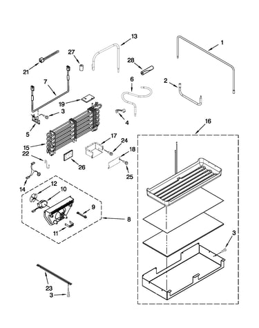 Lower unit and tube parts