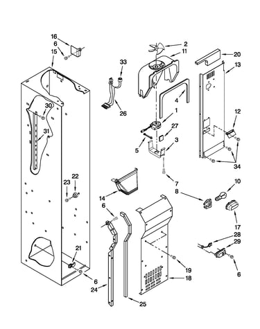 Freezer liner and air flow parts