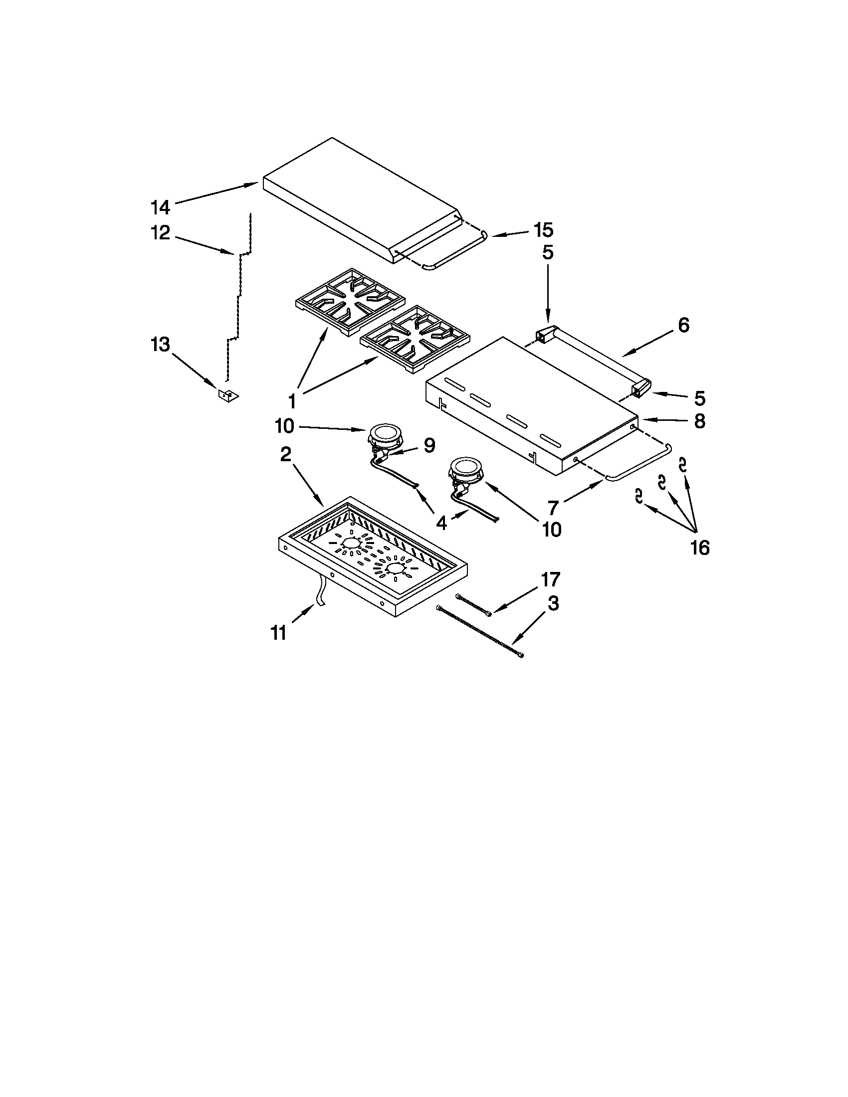 Side burner parts