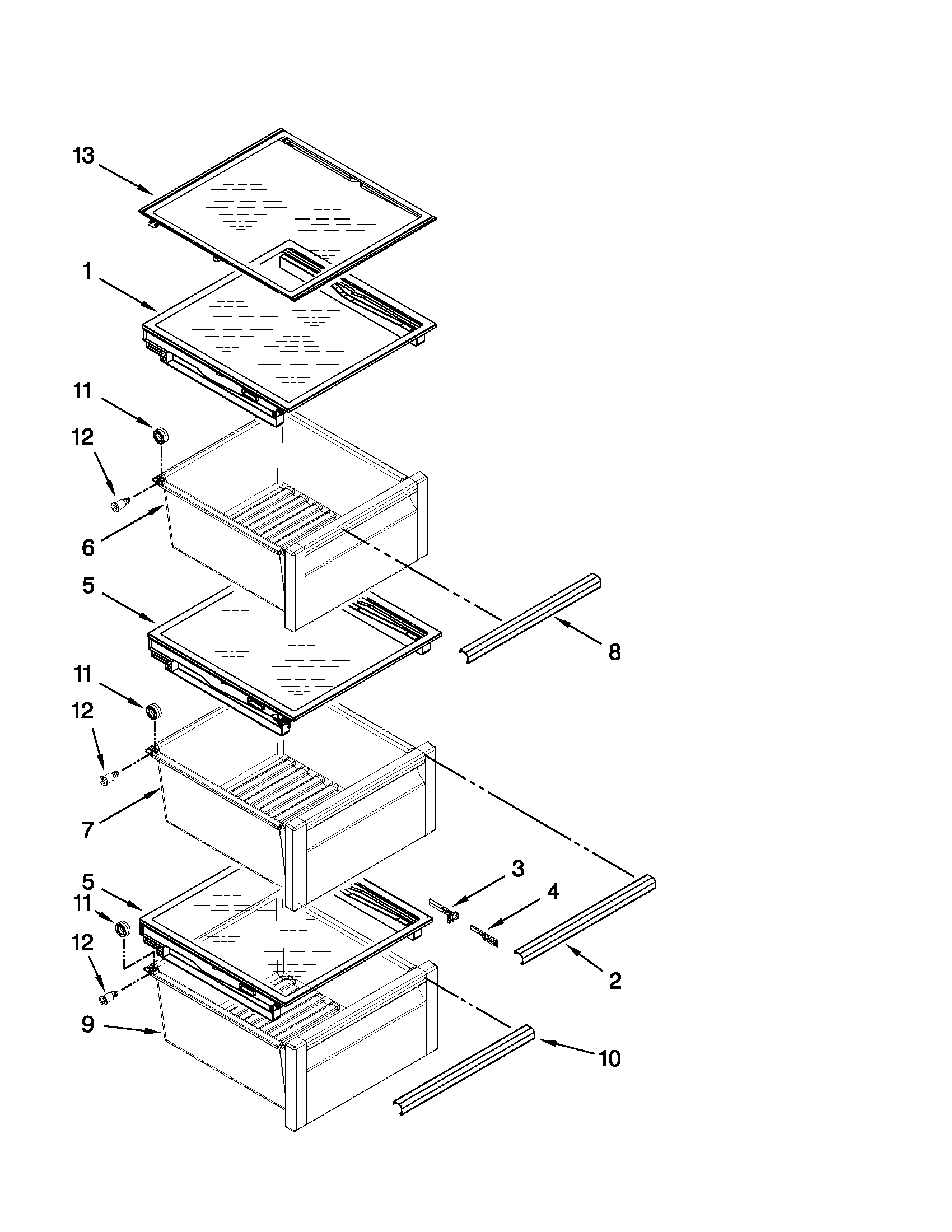Refrigerator shelf parts