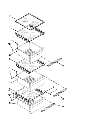 Refrigerator shelf parts