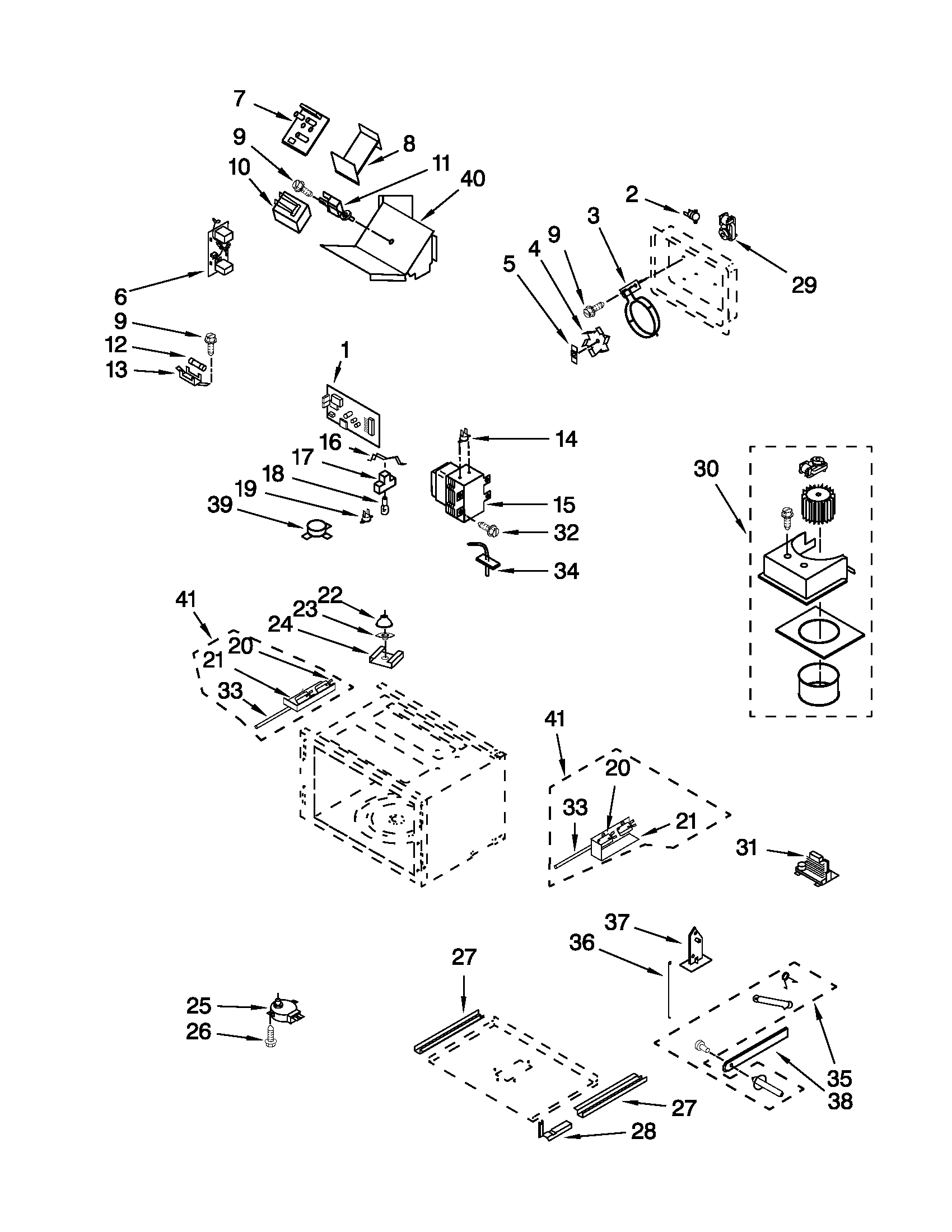 Cabinet and stirrer parts