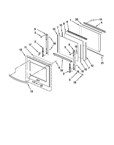 Oven door parts